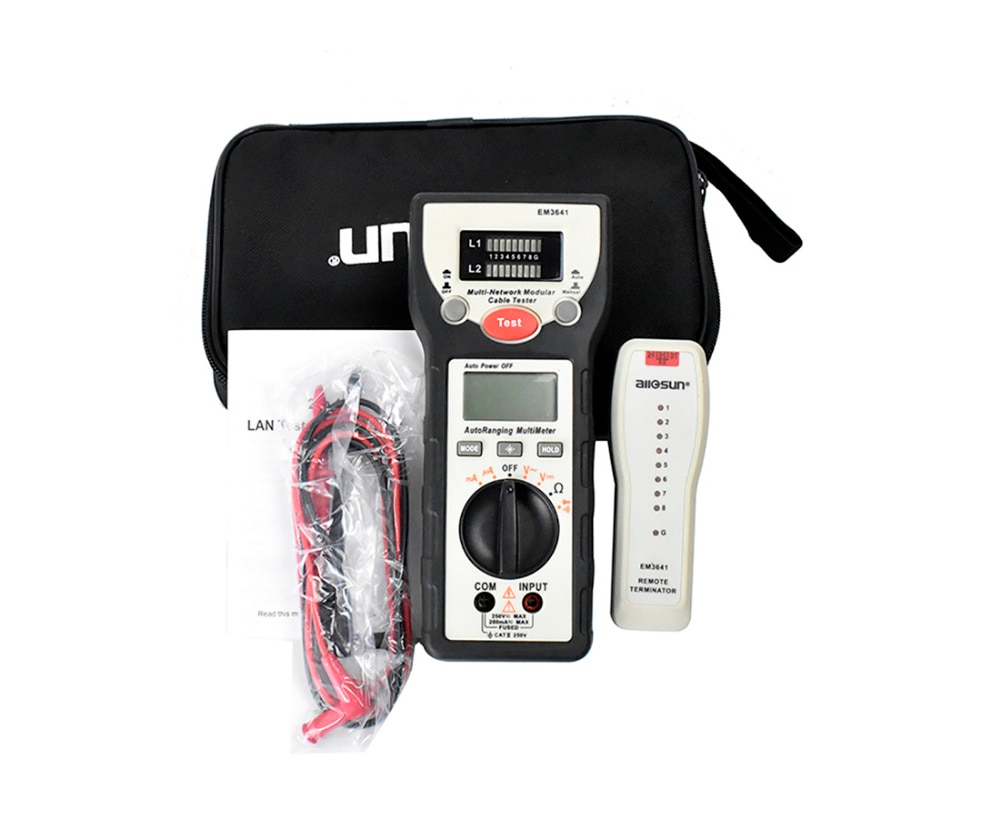 2 in 1 LAN Tester & Multimeter Für DC/AC Messung Terminator Einheit Fernbedienung Kabel Prüfung Mit LED-anzeige widerstand Prüfung