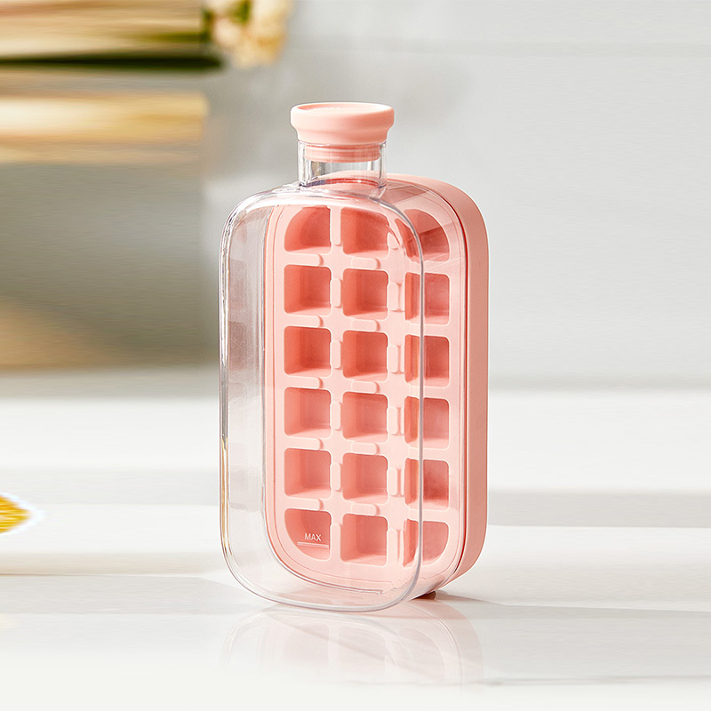 Molde para cubitos de hielo, máquina para hacer hielo con tapa, pajita para hacer hielo de alimentaria, hervidor de hielo de doble uso, patrón de hielo, suministros para Bar de cocina: Borgoña