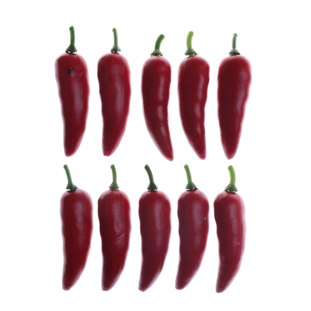 Eetkamer Fruit Groenten Bamboe Mand Voedsel Poppen Miniatuur Voedsel Speelgoed Kok Huis Miniatuur Accessoires: 10PCS  Red