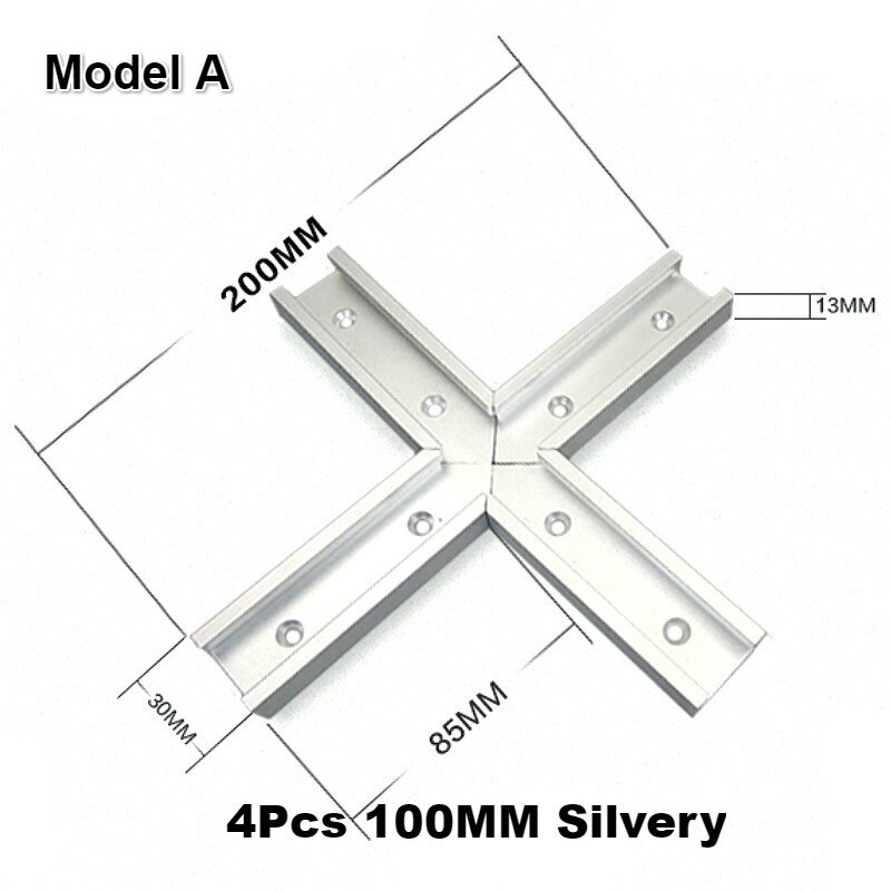 T-Track Intersection Kit Double Cut Profile Universal Cross T-track Connector with Predrilled Mounting Holes Woodworking Clamps: F