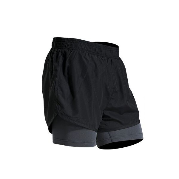 Tighta stretchshorts för män träningsserie snabbtorkande fitnessbyxor  w4-200: 4xl / Svartgrå