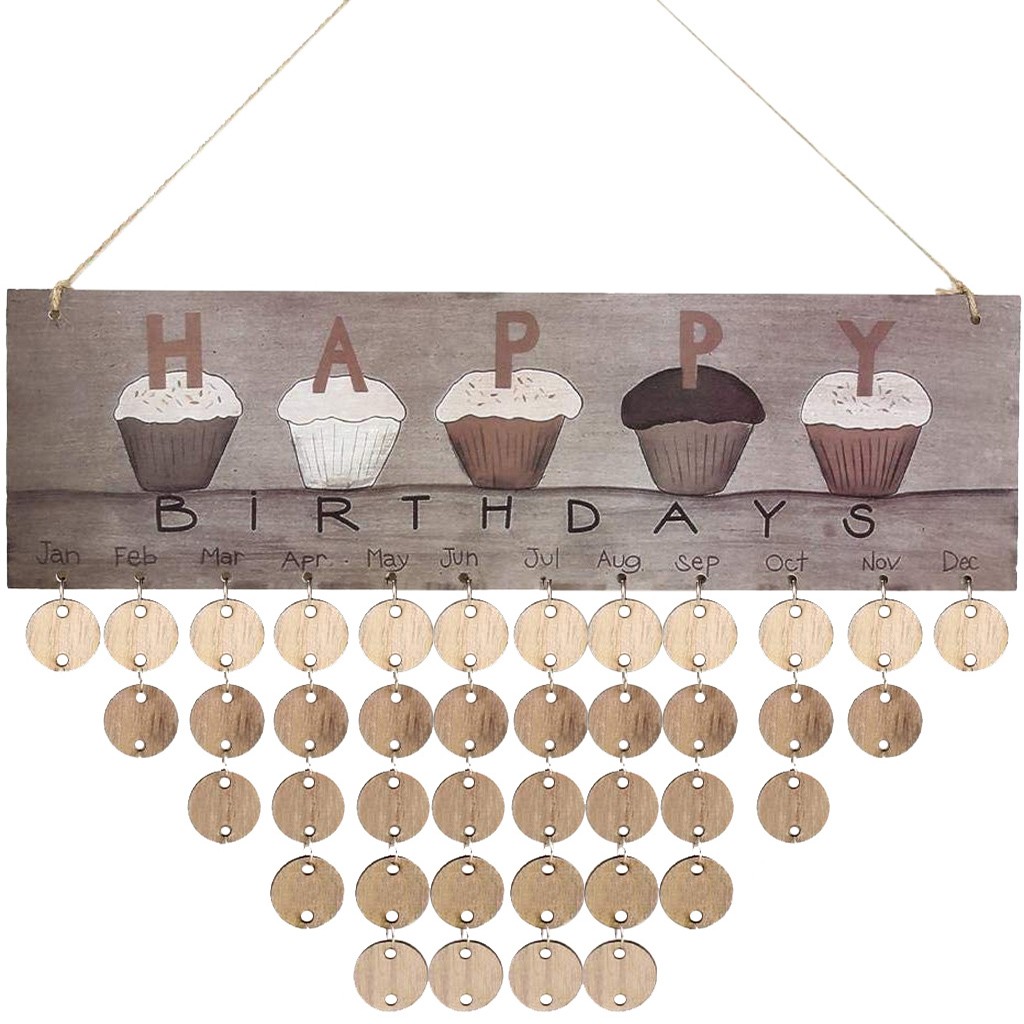 DIY Zauberstab Kalender Kuchen Glücklich Geburtstag Holz Kalender Schwimm verwöhnen Erinnerung Bord Hause Moderne Zauberstab Kunst Hängen Dekor