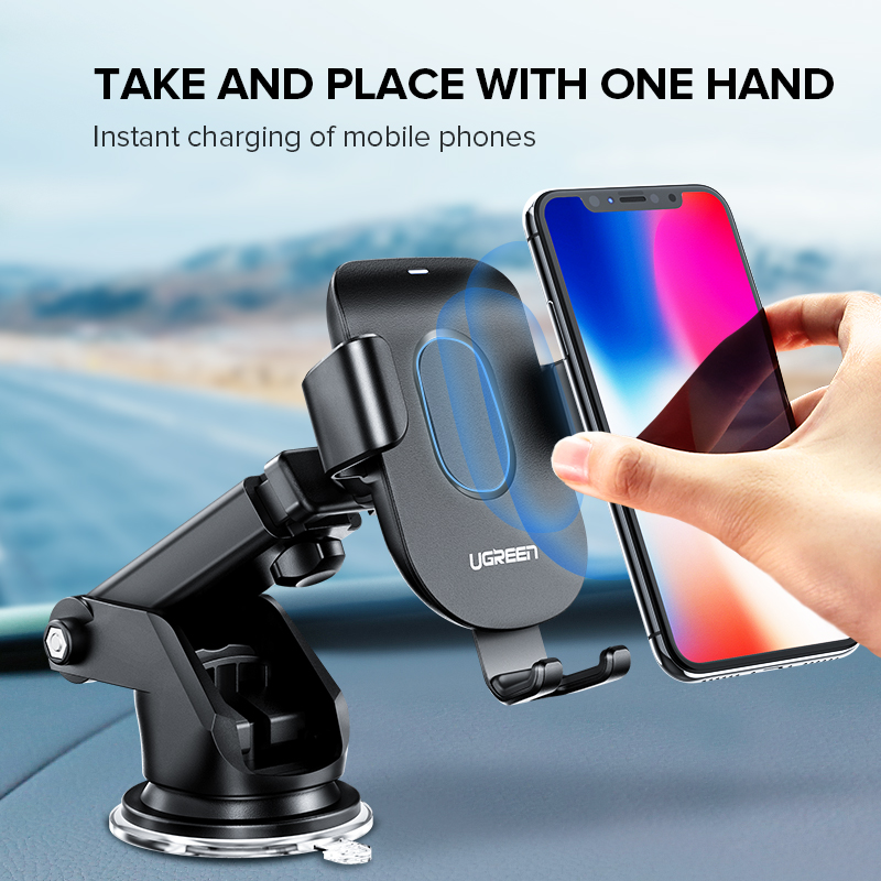 Ugreen Qi Auto Draadloze Oplader 7.5W Voor iPhone 11X8 Samsung Xiaomi Auto Mount Snelle Draadloze Opladen Auto telefoon Houder Oplader