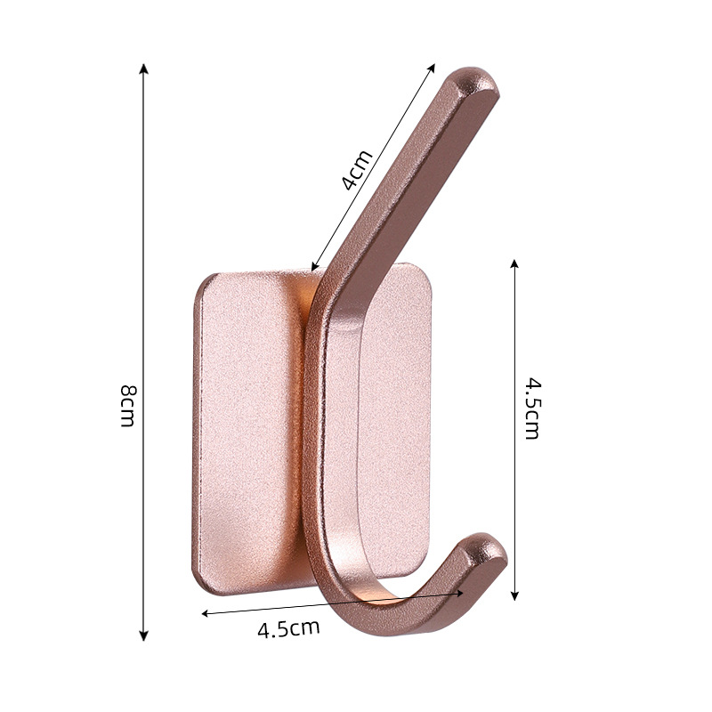Zelfklevende hangende badkamerhaken Deursleutel Tas Jas Handdoek Robe Hanger Douchehaak Organizer voor badkamer Keukenaccessoires: Ivoor