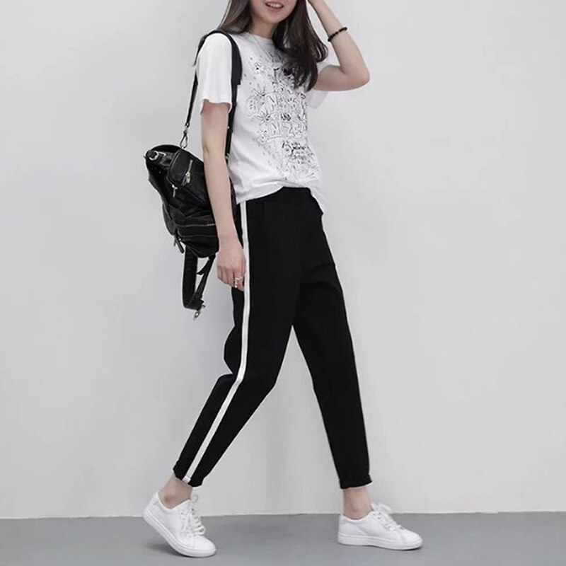 Spring Ladies Sports Trousers Elastic Waist Outdoor Running Pants students Unisex Jogging Pants Training Pants