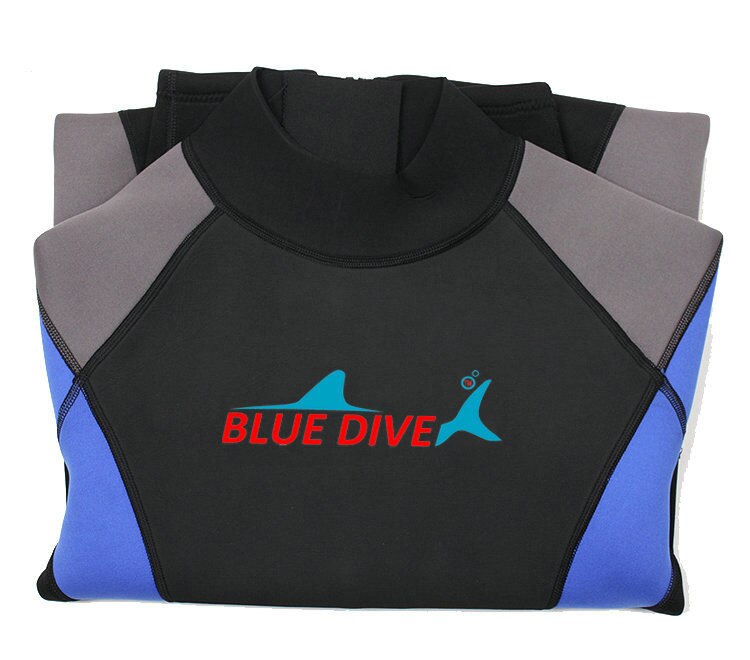 3MM Wetsuit for Men and Women Snorkelsuit Surfwear Sunscreen Diving Suit Winter Swim Creek To Keep Warm Neoprene: Blue / M