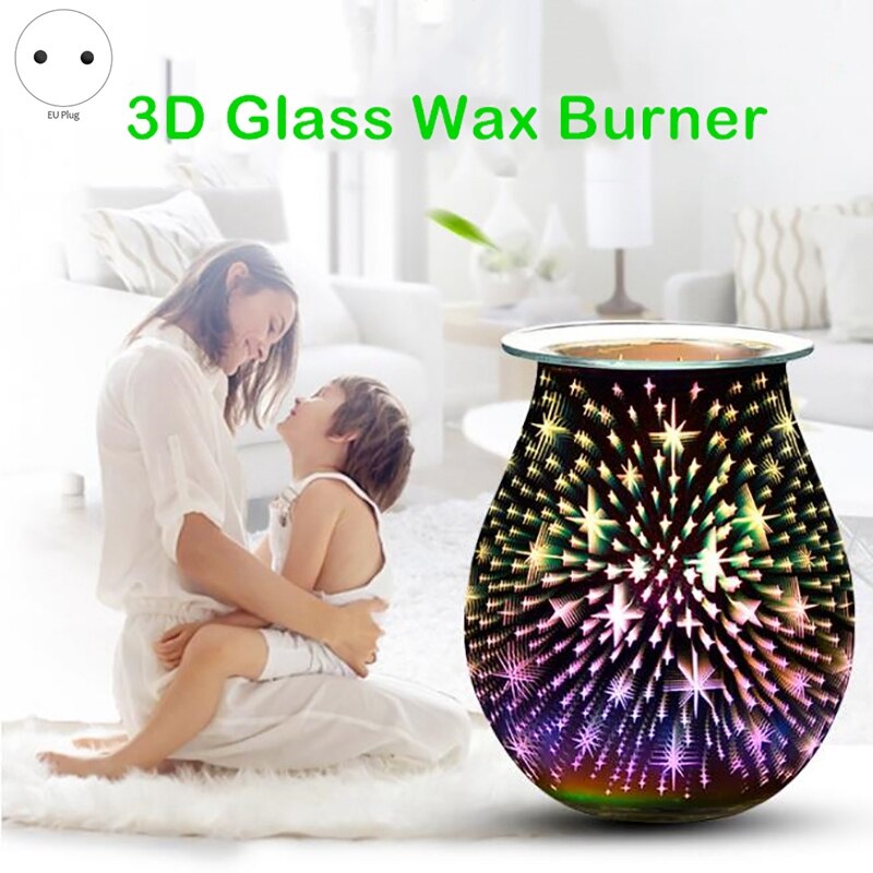 3D Firework Star Glass Electric Wax Melts Warmer Candle Wax Burner Tart Warmer Frangrance Oil Warmer