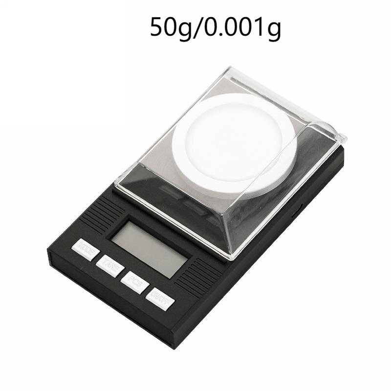 Digitale Weegschaal Hoge Precisie Diamant Schaal Sieraden Schaal 0.001G Lab Elektronische Weegschaal Mini Schaal Milligramgewichten Schaal Keukenweegschaal: 50g  0.001g