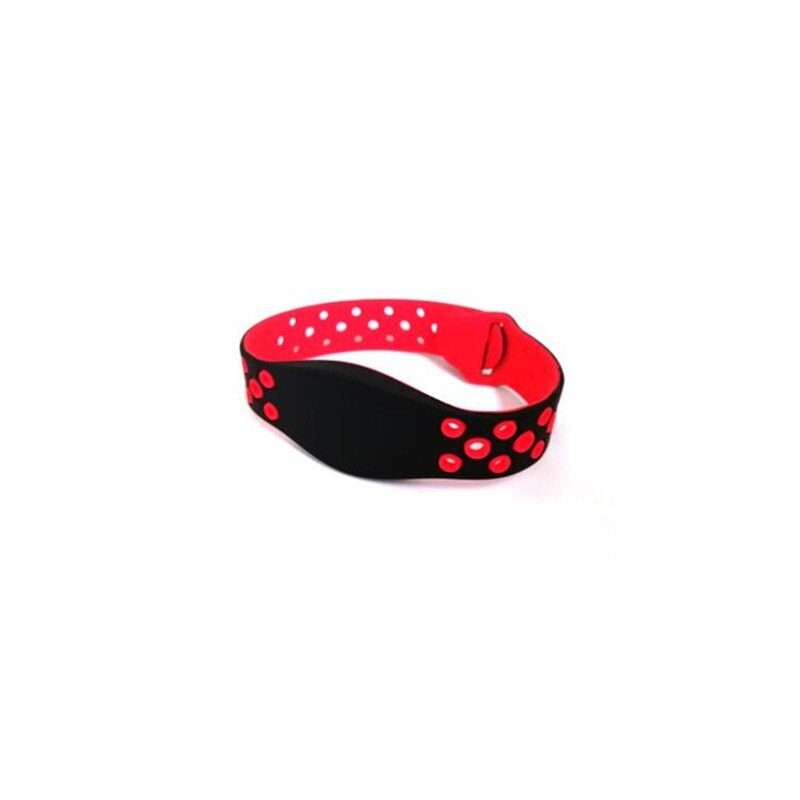 13.56MHz Read Only RFID Adjustable Soft Wristband Silicone Bracelets Wrist Band NFC Smart S50 1k IC Door Access Control Card: Red