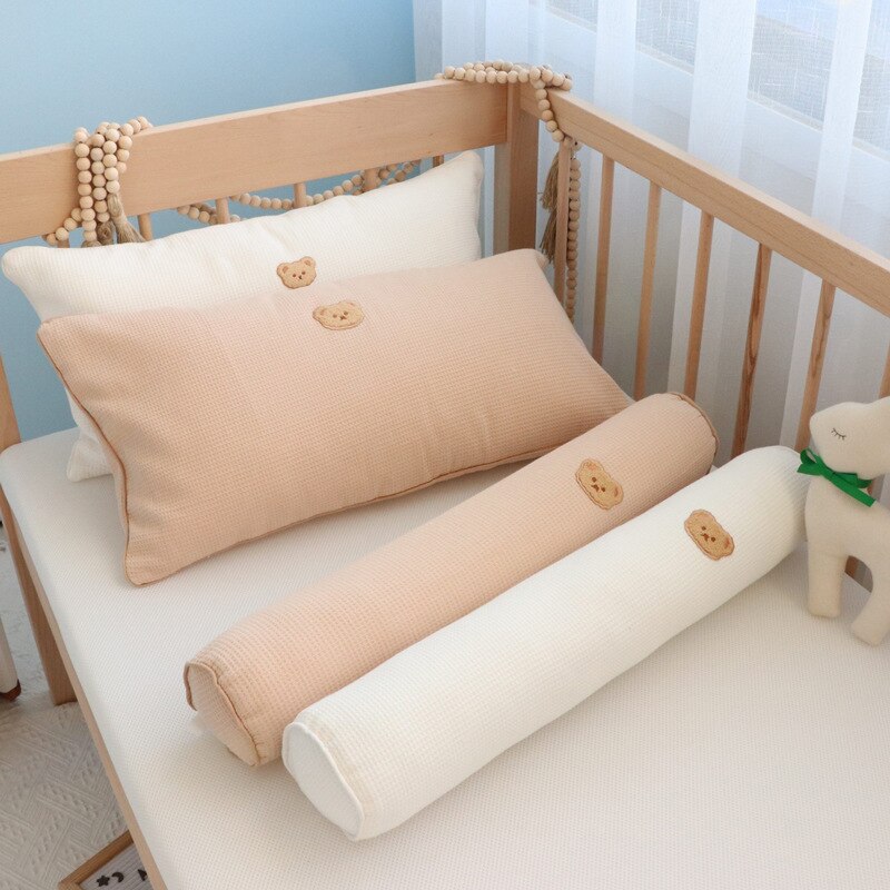 Wafel Katoenen Baby Bumper Bed Kussen Pasgeboren Cilinder Rechthoekige Cot Crib Bumpers Protector Baby Bed Bumper Guard Hekwerk