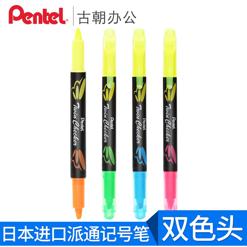 5 stks Japan Pentel SLW8 Markeerstift Dubbele Hoofd Dubbele Kleur Water-gebaseerde Marker Sleutel Kleur Marker Pen