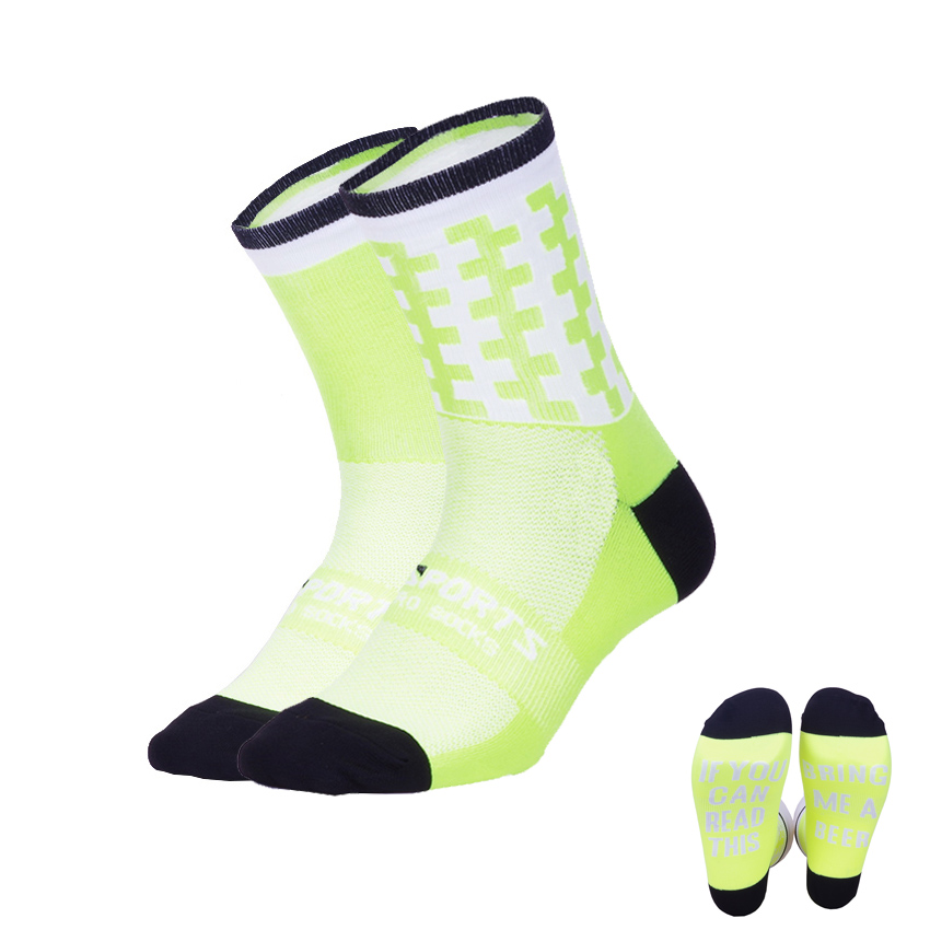 DH SPORT Lustige Lauf Socken Professionelle Sport Socken Frauen Männer Stilvolle Radfahren Kompression Camping Klettern Socke 38-45: Green