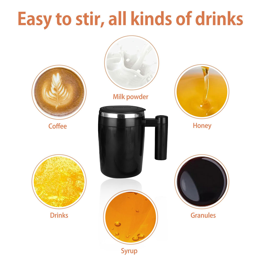 380ML Electric Mixing Cup Self Stirring Mug Magnetic Coffee Mixer Rechargeable Rotating Mug Milk Powder Blender Touch Switch
