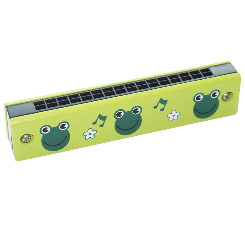 Double Row 16 Hole Harmonica Musical Instruments Children's Wooden Painted Harmonica Early Education Toy Teaching: 07