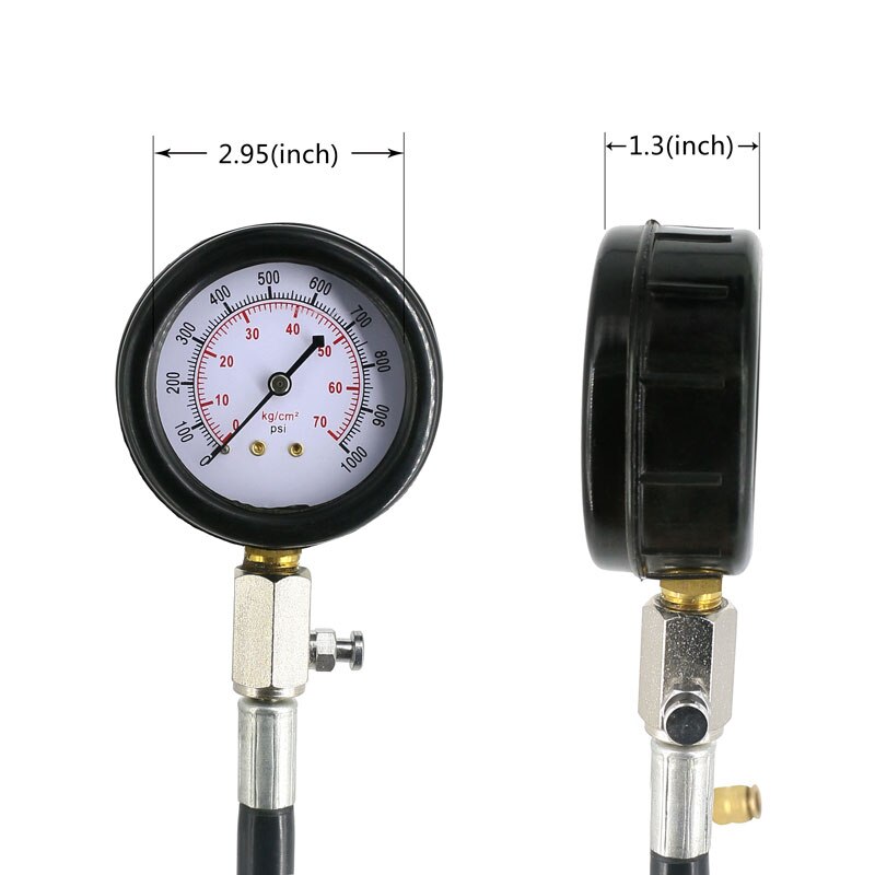 TU-15A 0~1000psi Diesel Engine Compression Tester Kit Engine Pressure Gauge Diesel Pressure Detection Tool Pressure Gauge