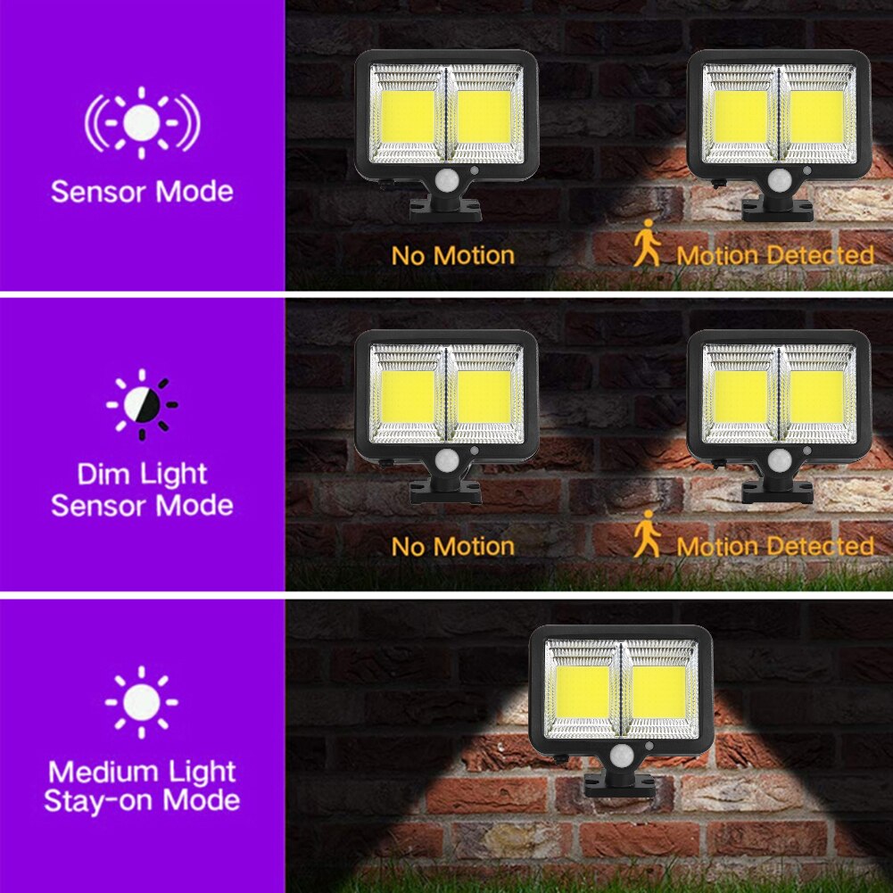 Remote Control LED Solar Wall Light Human Motion Sensor Waterproof Outdoor Solar Light for Garden Yard Pathway Street Lamp