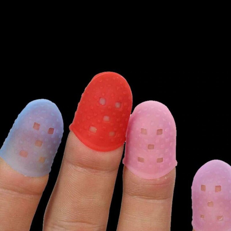 5 Sizes Guitar Fingertip Protectors Silicone Finger Guards for Ukulele Electric Guitar Small Middle Large XD88