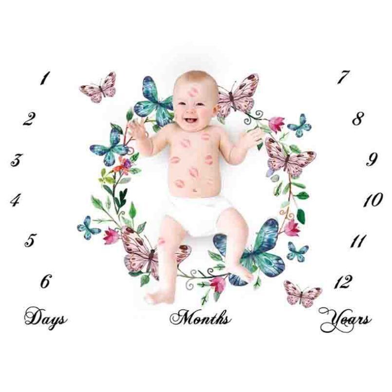 100*100 Cm Cartoon Baby Milestone Foto Props Achtergrond Dekens Spelen Matten Achtergrond Doek Kalender Foto Accessoires: 4