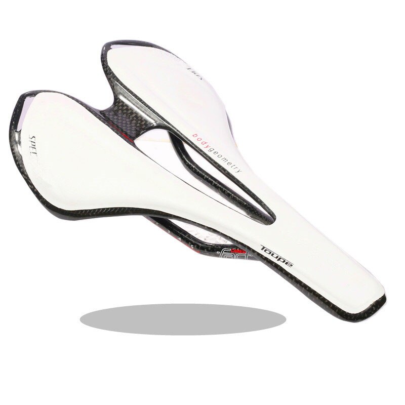 3K Carbon Fiber Bike Saddle Red Road Special Mtb Toupe Bicycle Seat Cycling Parts Leather Saddle Racing D