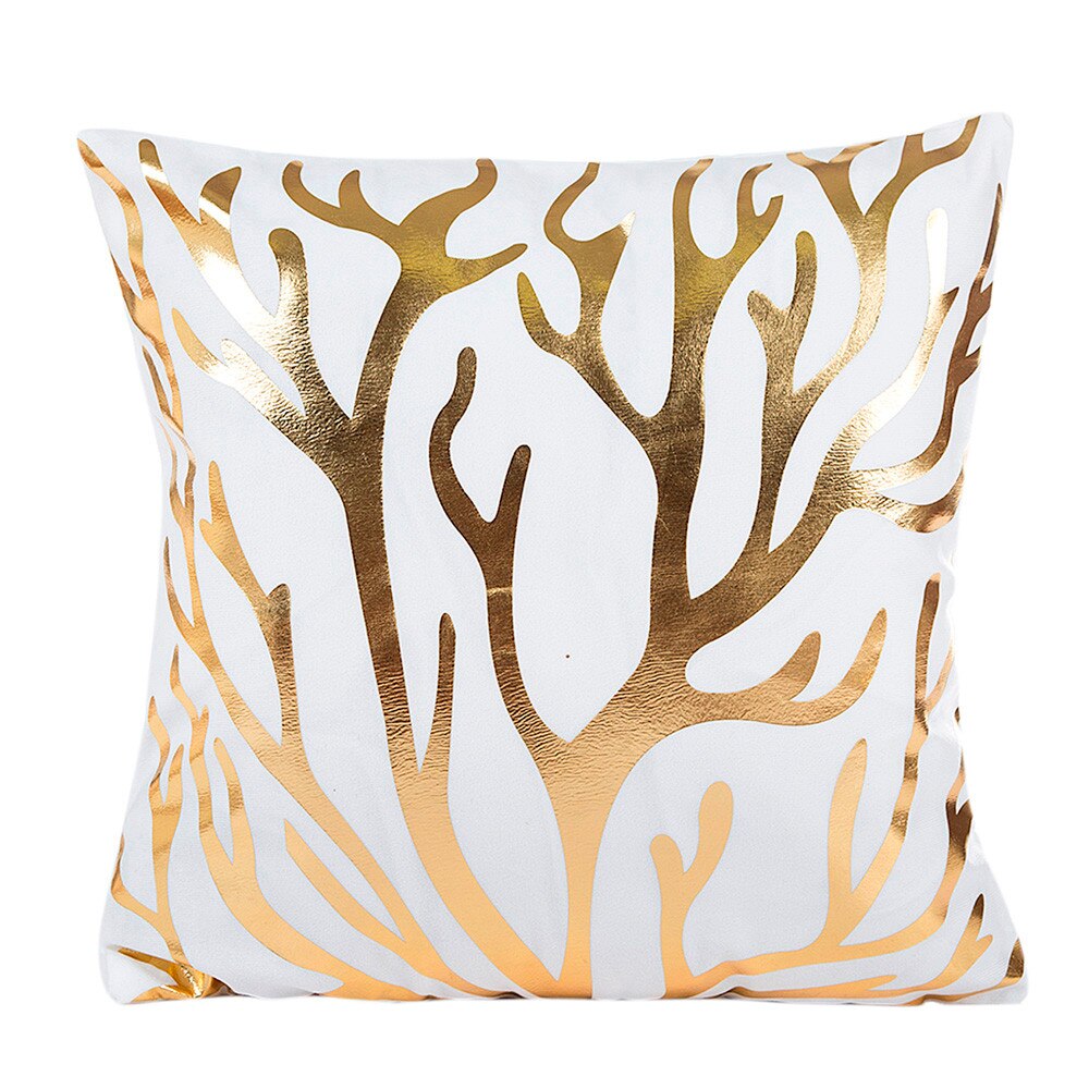 Guld geometrisk nordisk pude tropisk kastepude polyester pudebetræk sovesofa dekorativ pude 2.454: B
