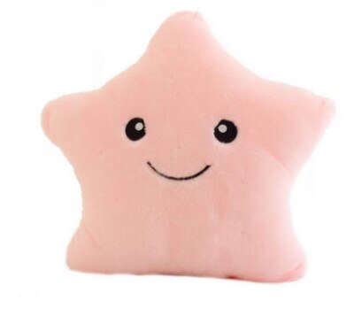 Cojín luminoso de 38cm con forma de estrella de cinco puntas para de Año: pink