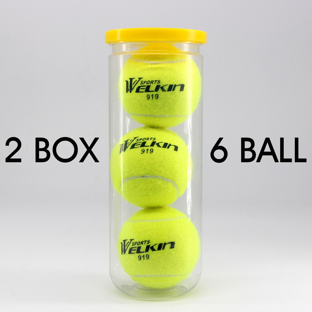 WELKIN-balle élastique de Tennis en caoutchouc, balle élastique Durable pour la pratique du Tennis, école de plaisir Club compétition, 3 pièces/lot: 6 pcs balls