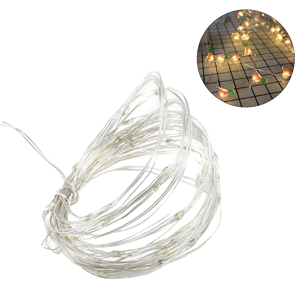 Rode Koperdraad Lamp String Led Meisje Kamer Decoratieve Verlichting Slaapkamer Decoratieve Verlichting String Opknoping Lichten Kleine Gekleurde Lichten: 5a