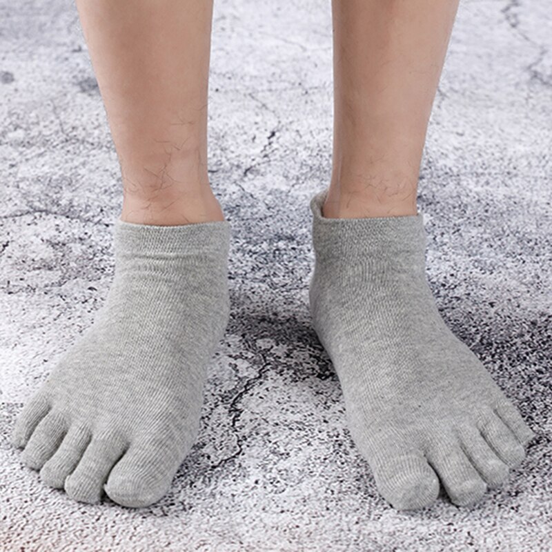 Orthopedic Compression Socks Men's Toe Socks Ultra Low Cut Liner with Gel Tab Breathable: Gray