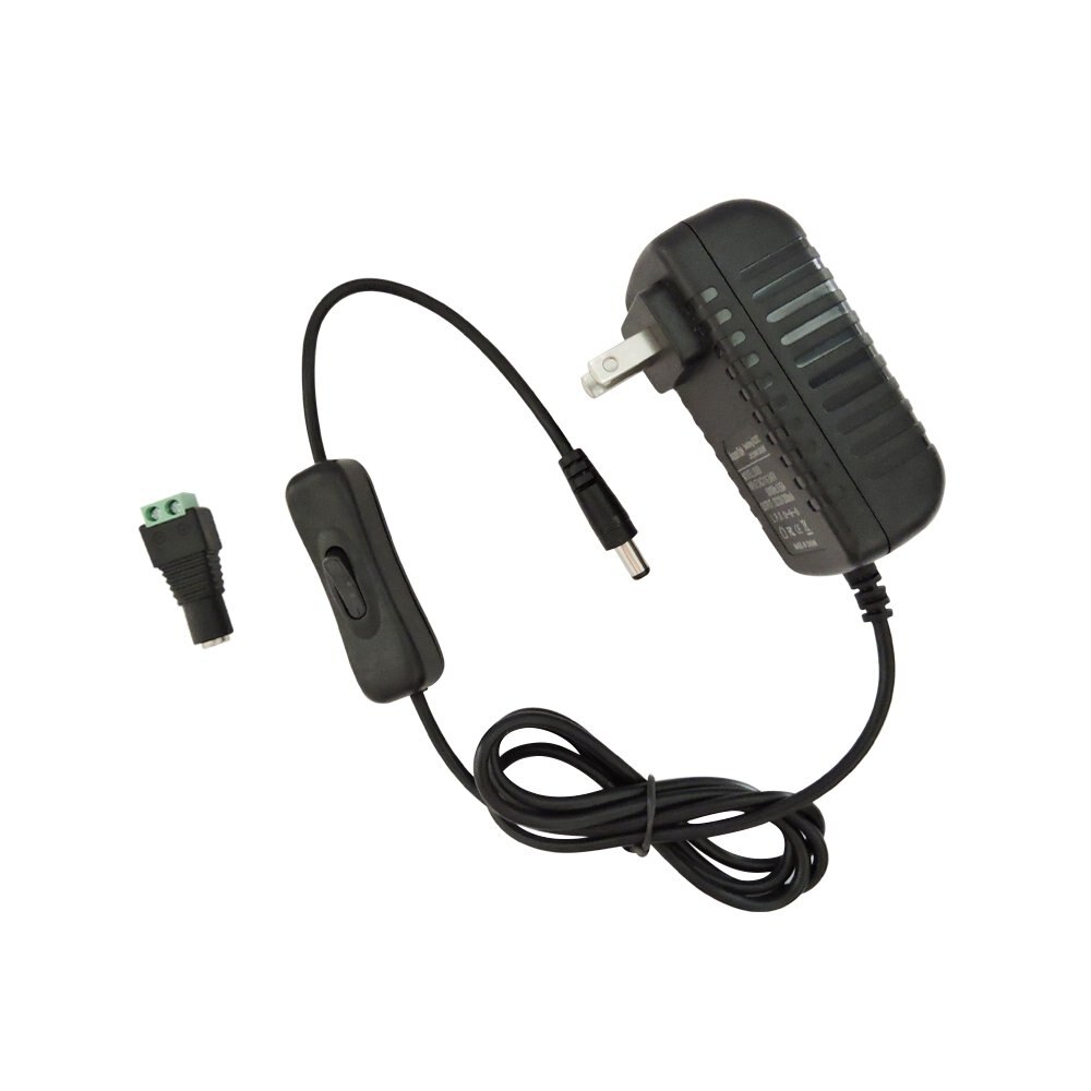 Led Voeding Adapter met Inline op uit Schakelaar voor 12V 3528 Led Light Strip (8.2ft maxlength) of 5630 5050 Led Strip ST332