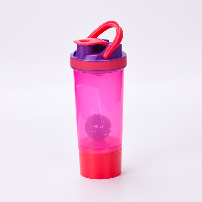 Hoge Capaciteit 2-Layer Sport Water + Flessen Met Shaker Bal Koffie Wei-eiwit Shaker Fles Eiwit Shaker voor Fitness Reizen: red