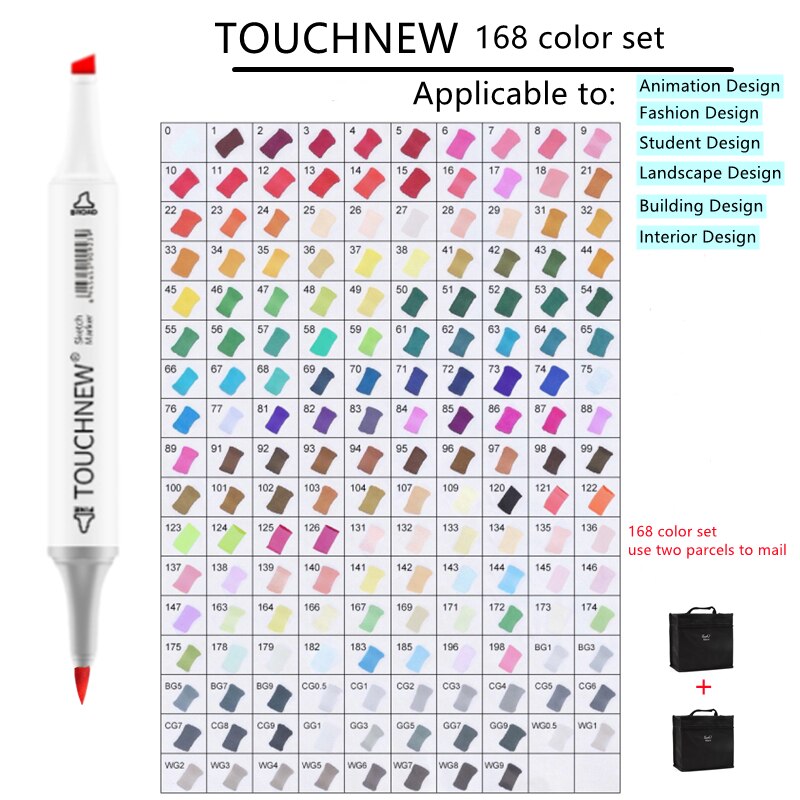TOUCHNEW Sketching markers Soft brush Marker pen set brush marker alcohol-based marker comic drawing animation art supplies