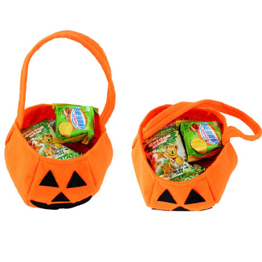 5 pçs/lote 2016 nova bolsa de halloween sorriso saco de abóbora crianças saco de doces saco de mão suprimentos de festa dos desenhos animados sacos bonitos