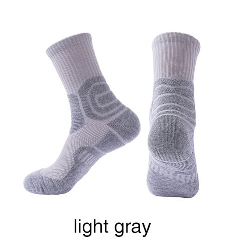 Outdoor Sport Cycling Socks Basketball Football Soccer Running Trekking Socks Calcetines Ciclismo Hombre Men Women: lightgray