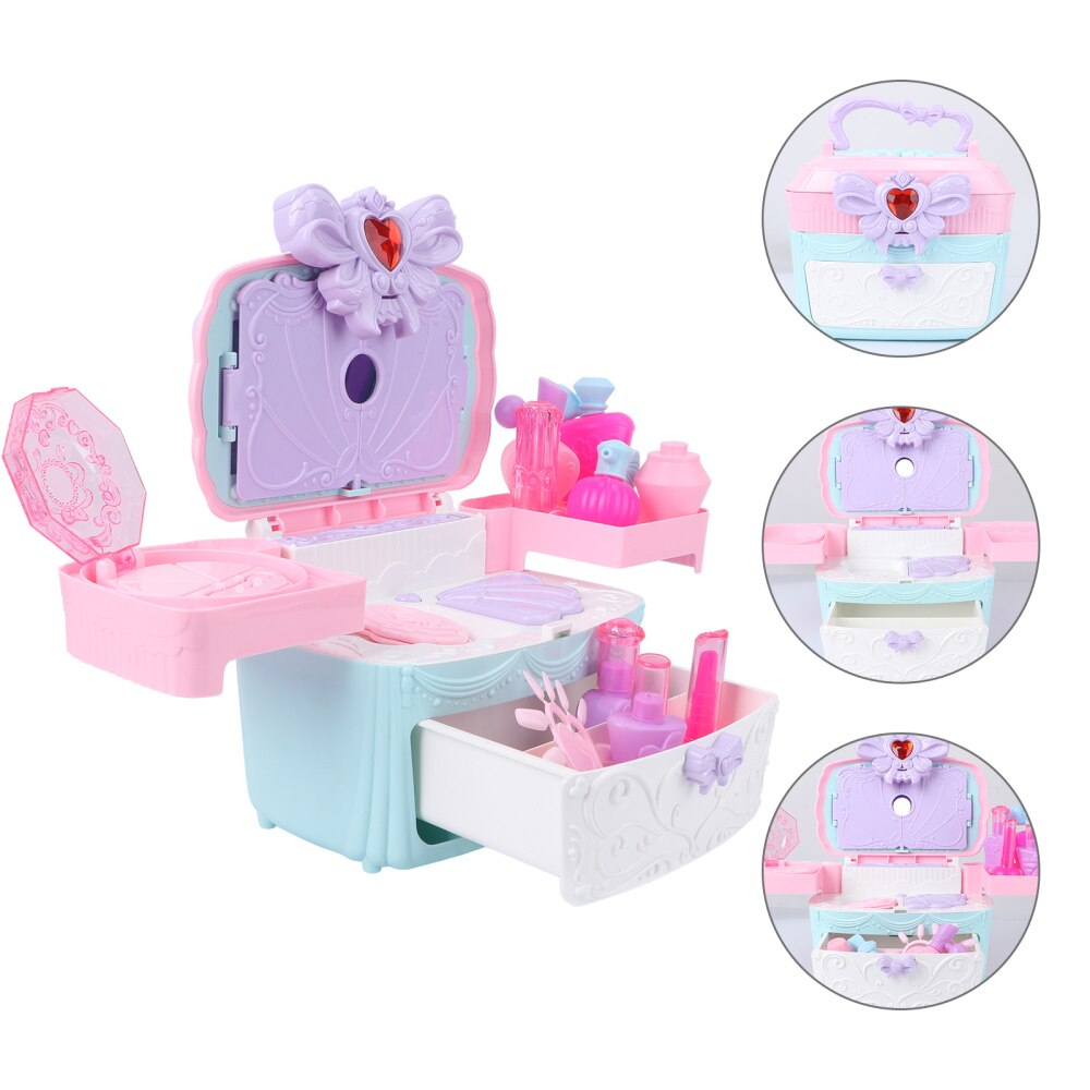 1 Set Cosmetic Box Toy Music Toy Suitcase Toy for Children Girl