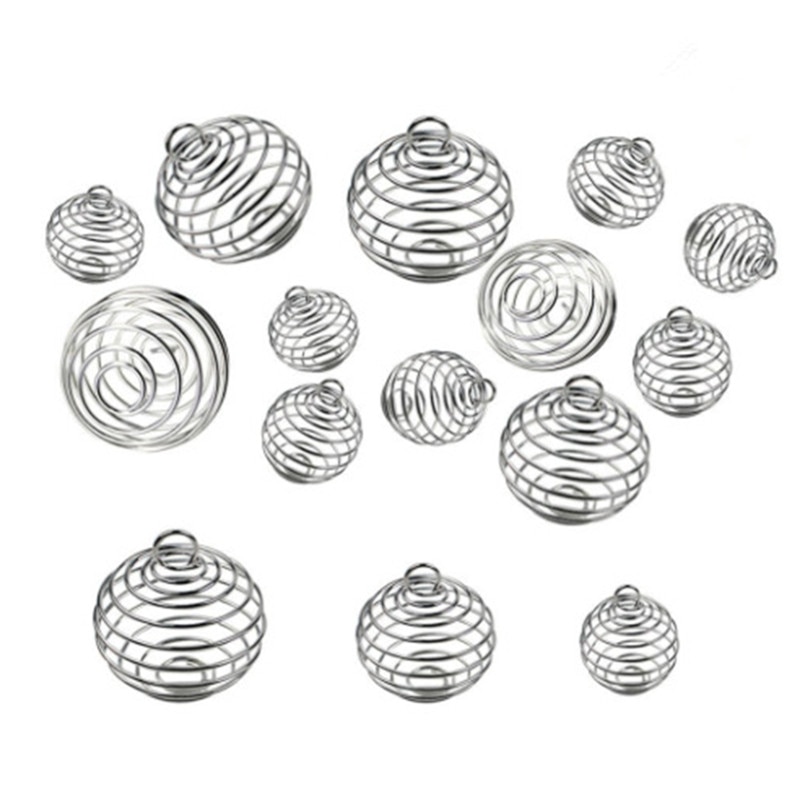 30 Pz/set Rotonda Della Lega Beads Spirale Gabbie Pendenti Con Gemme E Perle Gioelleria Raffinata E Alla Moda Fai Da Te COMPONENTE Pendenti E Ciondoli