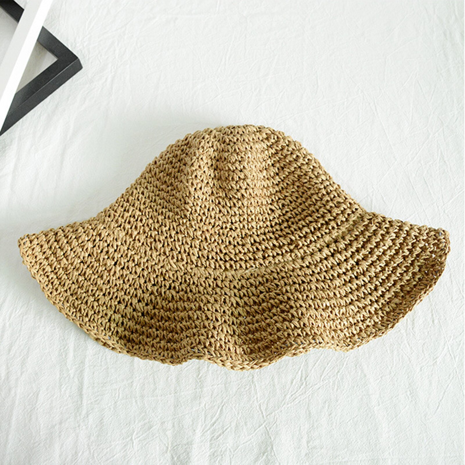 Simple Foldable Wide Brim Floppy Girls Straw Hat Sun Hat Beach Women Summer Hat UV Protect Travel Cap Lady Cap Female