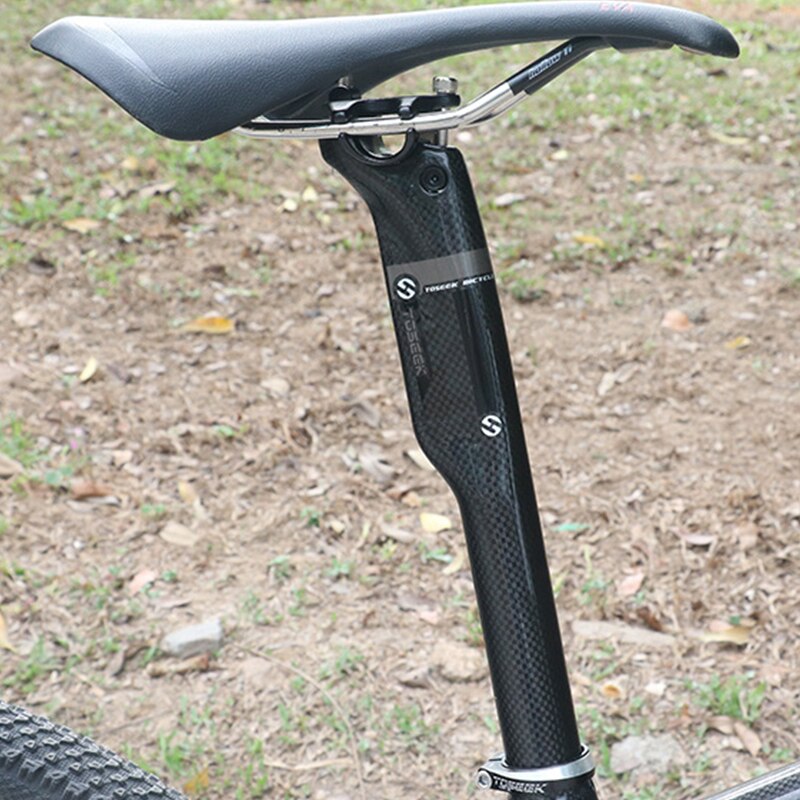 TOSEEK Bicycle Mountain Bike tige de selle Accessoires de vélo ultra-légers haute dureté tige de selle de vélo en carbone