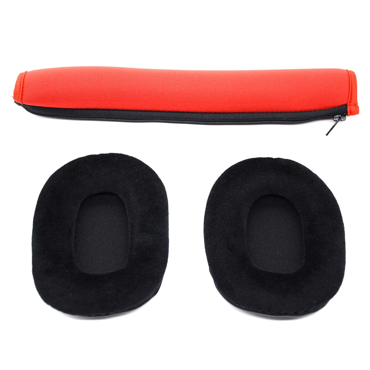 Ersatz Stirnband Ohrpolster Kissen für Audio Technica ATH M70 M50X M50 MSR7 M40X M40 M30X Headset Ohrenschützer Abdeckung ohr pads tassen: bk velvet red band