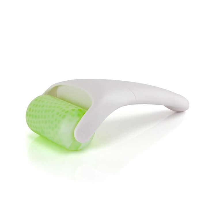 Dermaroller hudpleie ice roller massager derma face roller ansiktsmassasje for fjerning av rynker hud forebyggende kroppsmassasje: Grønt hode