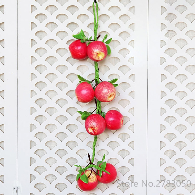 Artificial Fruit Vegetables Peach Lemon Mango String for Restaurant Hotel Home Garden Decoration Hanging Pendant Display Props