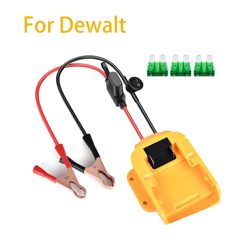 Adaptateur de batterie pour Makita/Dewalt/Milwaukee, convertisseur de batterie Li-Ion 18V 20V, connecteur d'alimentation avec fusible équipé: YELLOW