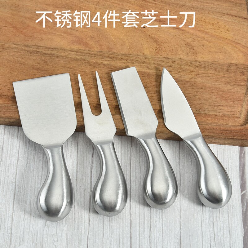 Stainless Steel Handle Cheese Knife 4 PCS Pizza Cutter Baking Tools Cheese Set Spreader Cheese Cutter Hand Cheese Grater