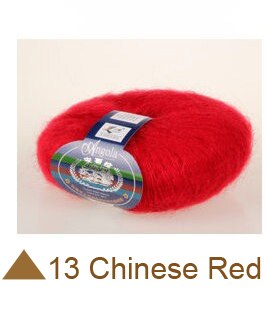 200 gram goedkope Mohair Wol Garen dunne kasjmier garen 8 ballen (25g/bal): 13 Chinese Red