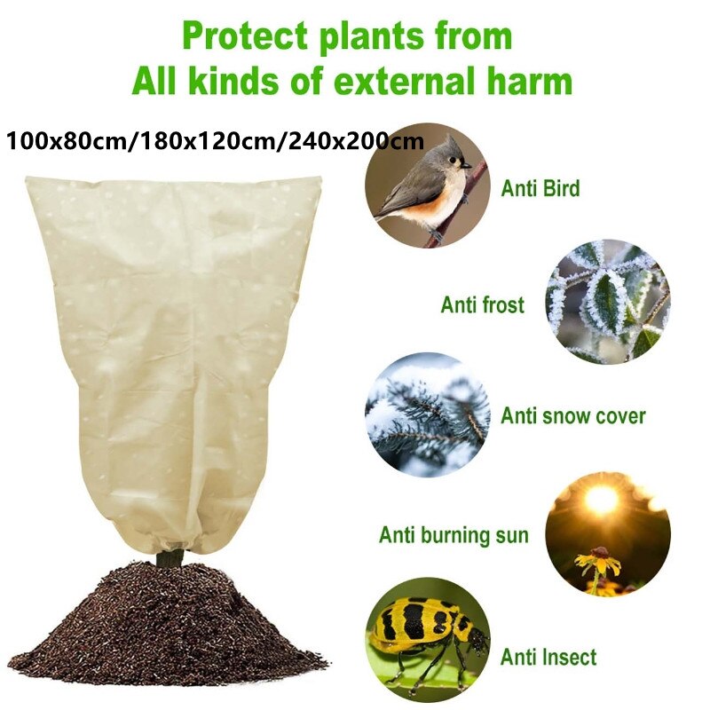 Home Garden Plant Cover Winter Freeze Frost Protection Warm Cover Mini Tree Shrub Plant Protecting Bag For Yard Garden Plants