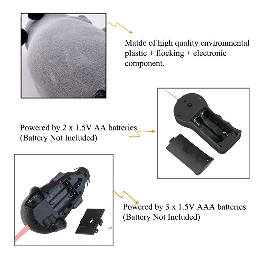 Cat Toys Remote Control Wireless RC Simulation Mouse Toy Electronic Rat Mice Toy For Kitten Cat Novelty Toy