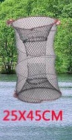 1pc Fishing Collapsible Trap Cast Keep Net Crab Crayfish Lobster Catcher Pot Trap Fish Net Eel Prawn Shrimp Live Bait: size 25x45