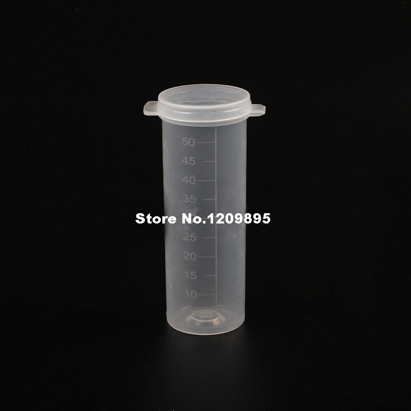 50 stks/partij 50 ml Aangesloten cap Plastic centrifugebuis Test Tubing Flacon Helder PP Container Laboratorium test tube vlakke bodem