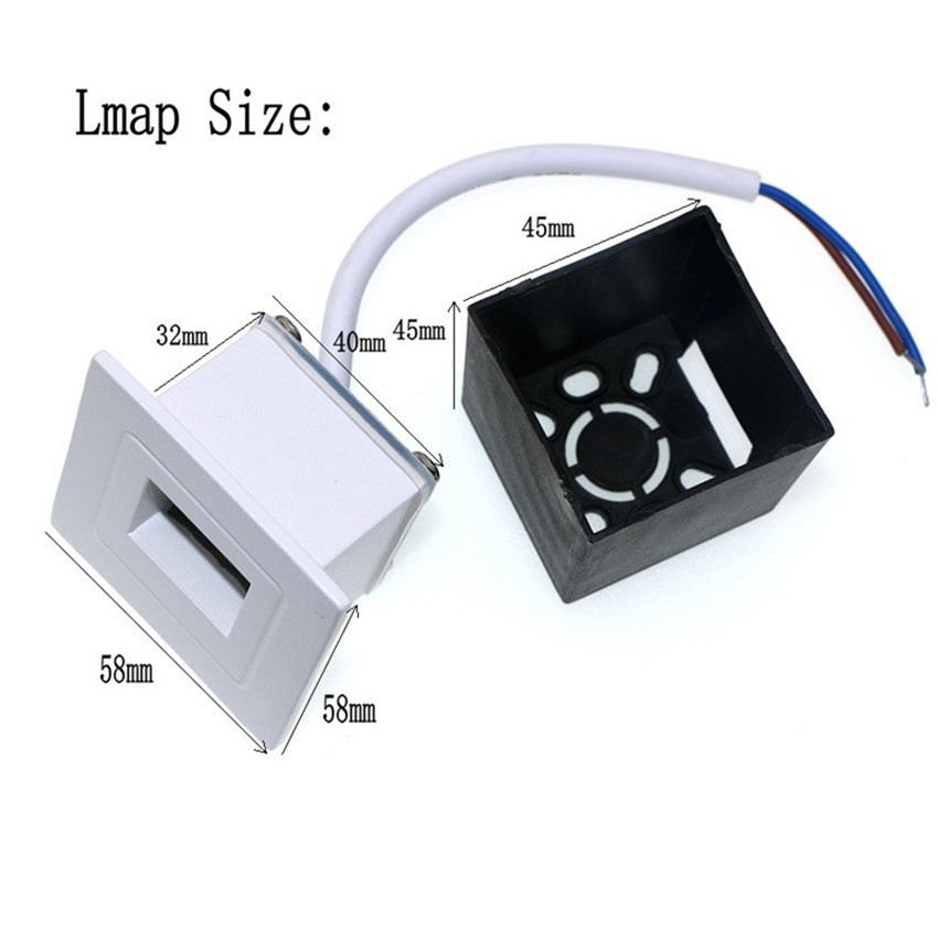LED Footlights 1W Embedded Wall Lights Outdoor Waterproof Step Lights Stairs Light Plinths Night Lights NR-02