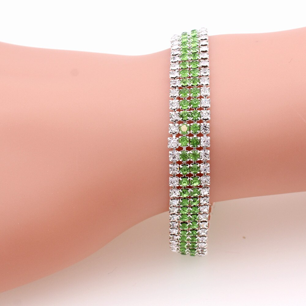 Rode Armband Femme Vrouwen Dames Vrouwelijke Groen Wit Rhinestone Bangle Statement Sieraden Erkek Bileklik Bransoletka Pulseras Mujer: green