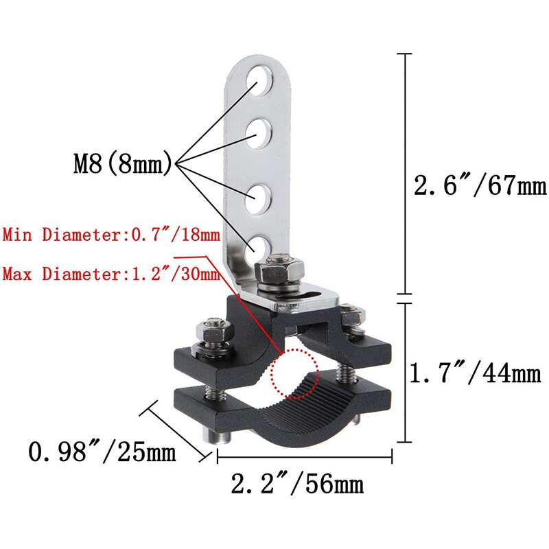 Motorcycle 1.2 Inch Car Bull Bar Holder Clamp Offroad Tube Clamps Mounting Brackets for LED Light Bar Work Lights
